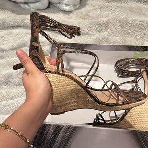 Never worn JLO Snake skin Wedges